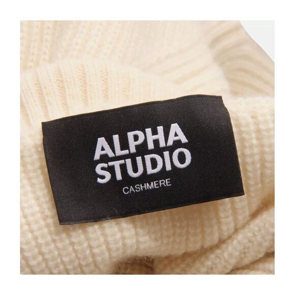 Alpha Studio White Cashmere Men's Sweater - Picture 4 of 4